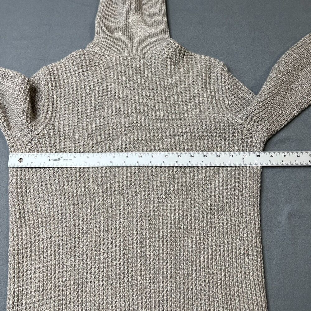 Buck Mason Sweater Womens Large Beige Wool Blend Mock Neck Casual Chunky Knitted - Picture 7 of 9